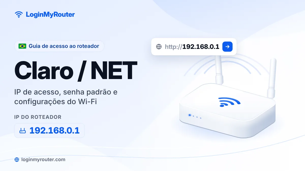 Login do roteador Claro / NET em 192.168.0.1