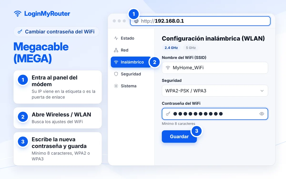 Cómo cambiar la contraseña del WiFi de Megacable (MEGA)