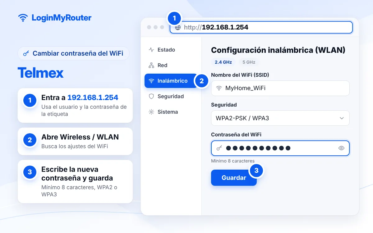 Cómo cambiar la contraseña del WiFi de Telmex