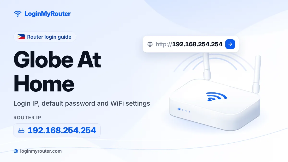 Globe At Home router login at 192.168.254.254