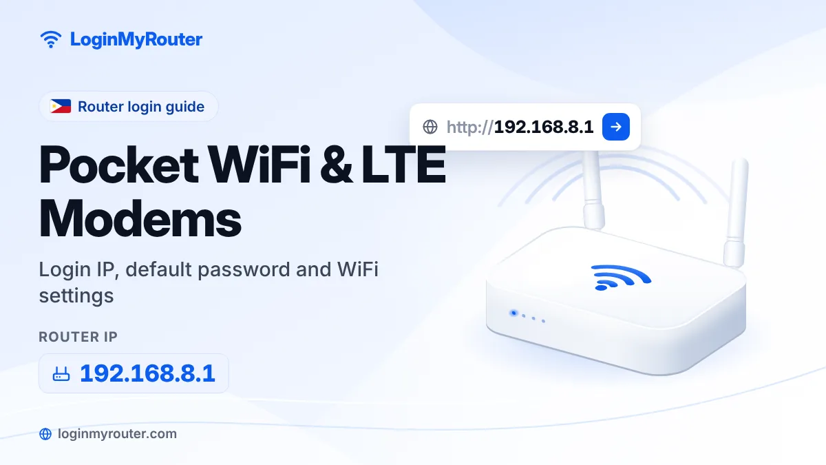 Pocket WiFi & LTE Modems router login at 192.168.8.1